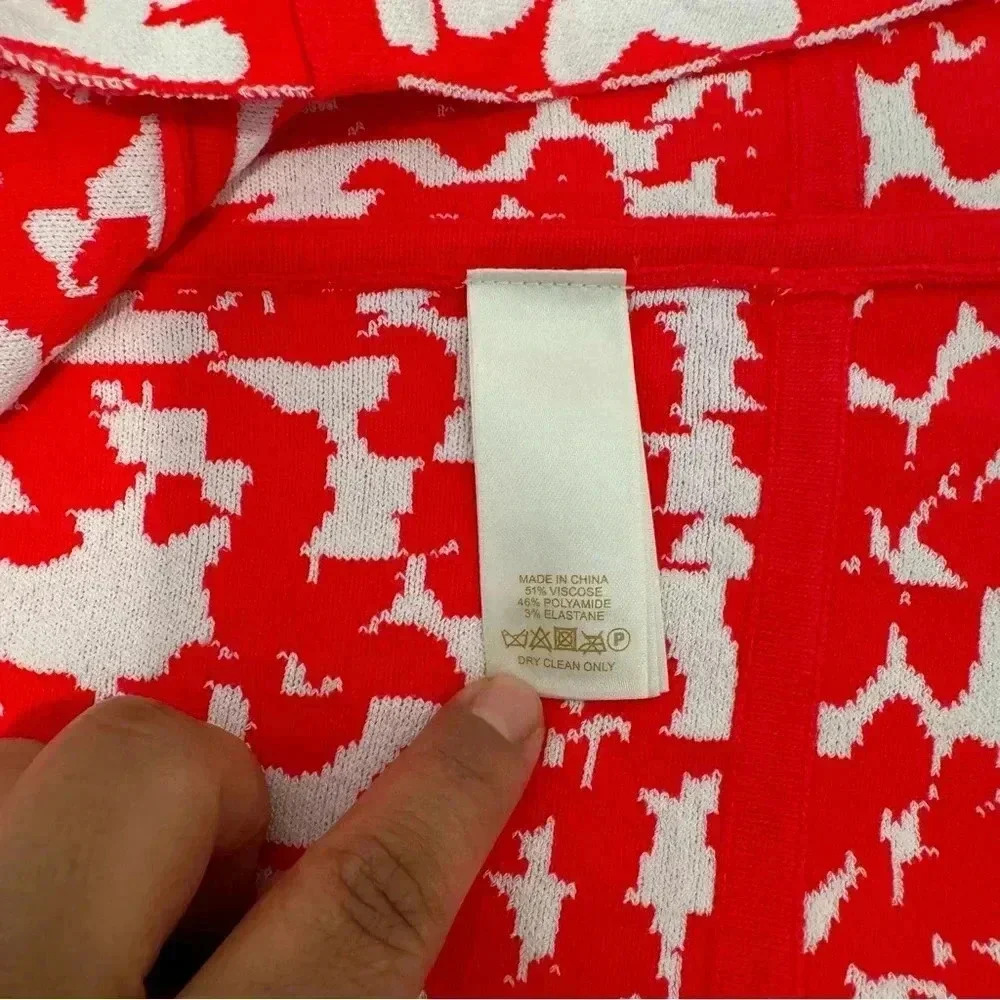 Kate Spade Floral Jacquard Knit Dress in Dive Right In Geranium Womens L - Picture 11 of 13